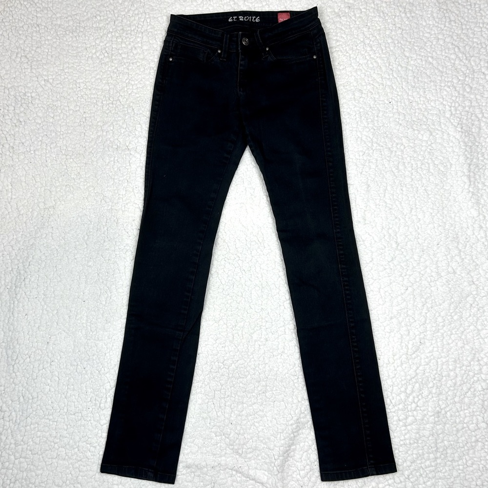 Et Boite Black Denim Jeans Women’s Size M Low Rise Skinny Stretch